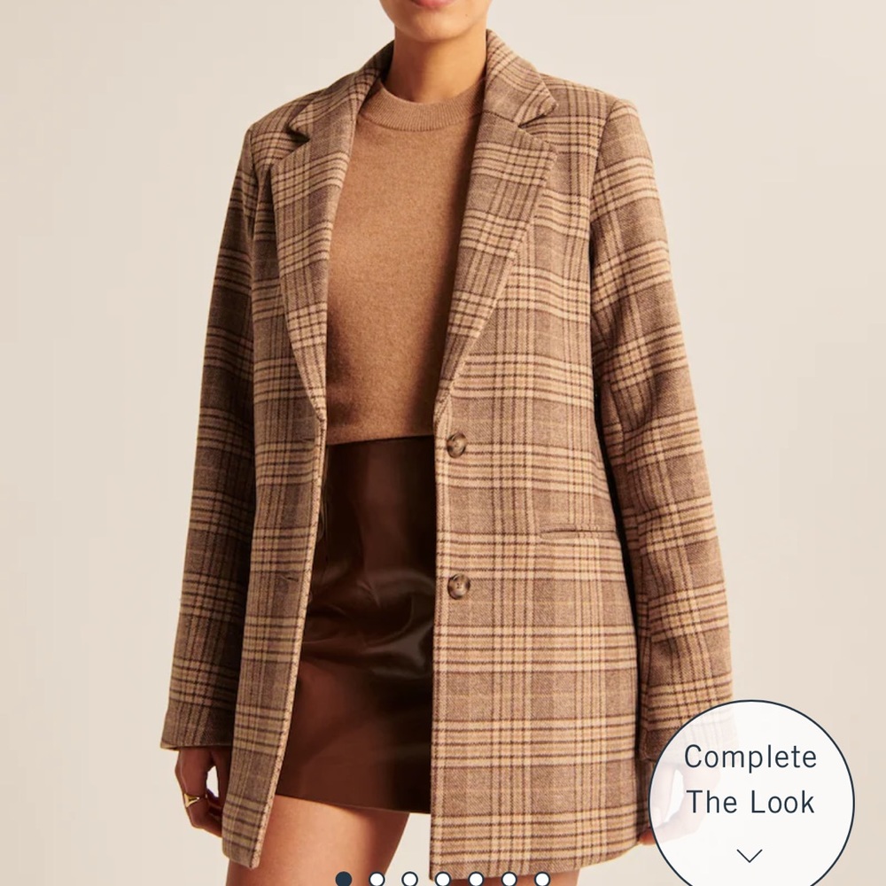 Abercrombie & Fitch A&F Wool Blend Blazer Coat Plaid Sz M. New with tags!